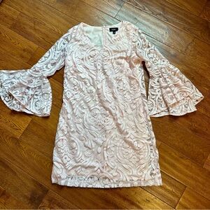 MSK Lace Bell-Sleeve Dress | Pale Pink